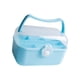 thumbnail image 5 of Caja de costura portátil, contenedor de almacenamiento multiusos con asa, organizador de manualidades con cerradura para suministros de arte, pendient Azul, 5 of 5