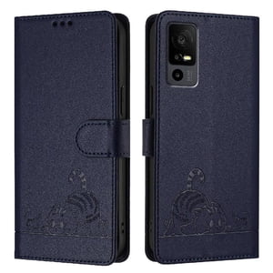 Funda Tipo Cartera Foxdock Para Tcl 40R Con Soporte, Ranuras, Rfid, Diseño De Gato