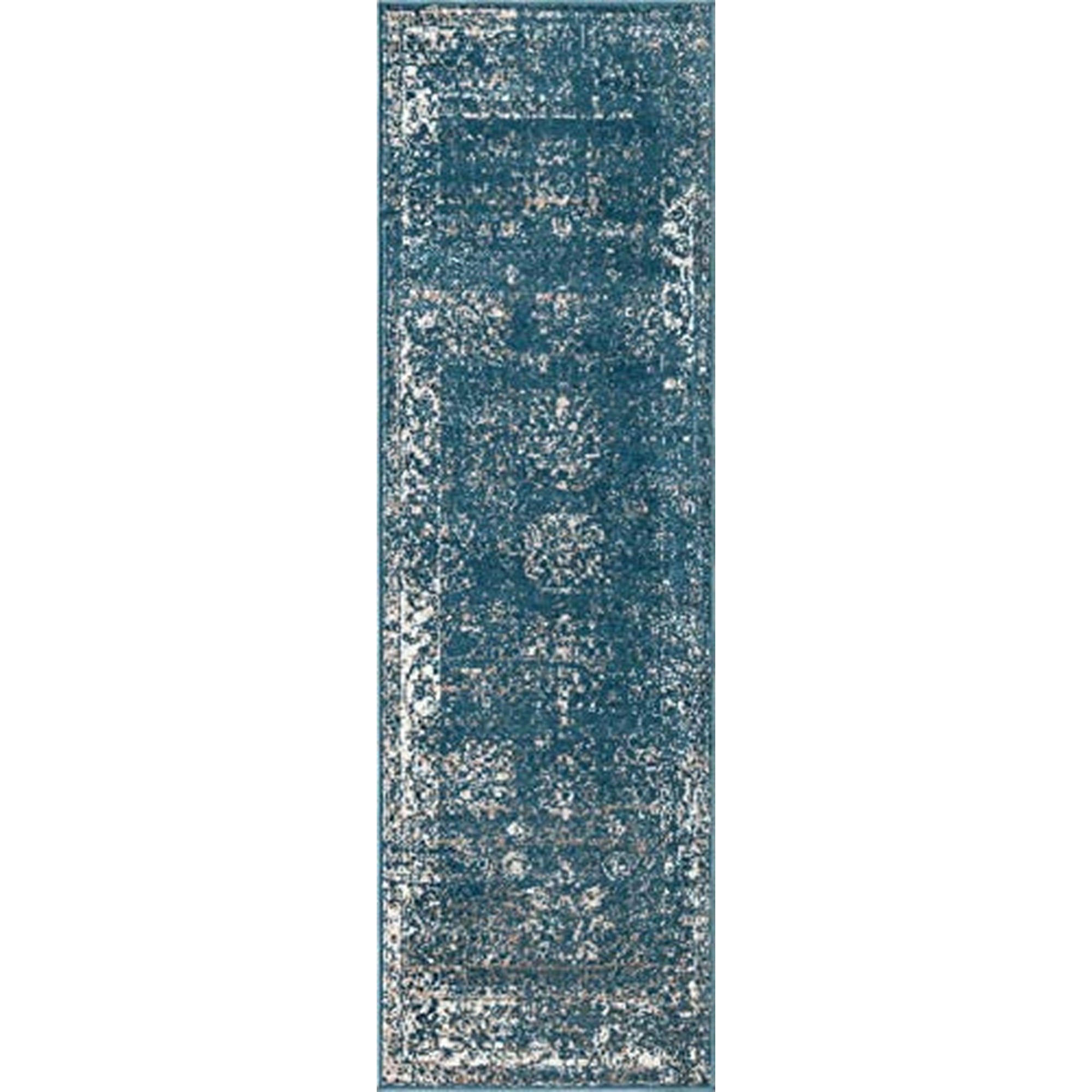 Alfombra Pasillo Unique Loom Sofía Única Azul Tradicional Vintage 61cm X 213cm
