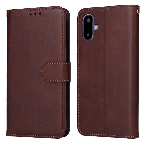 Funda Billetera para Samsung Galaxy F06 5G con Porta Tarjetas y Soporte Ajustable Marrón