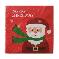 Fliperex - Set De 40 Servilletas Navideñas Con Diseños Variados Decorativos Blanco Pascuero