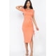 thumbnail image 1 of Vestido Midi Con Dobladillo Dividido Y Fruncido Lateral Con Cordón, 1 of 2