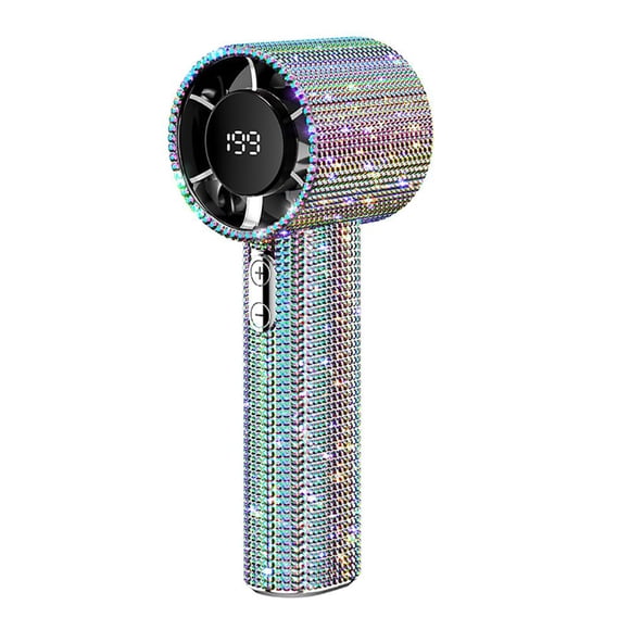 Ventilador de mano recargable por USB Fussybussy 1800 mAh con diseño de diamante