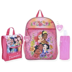Mochila Disney Princess Para Niños Pequeños Con Juego De 6 Piezas