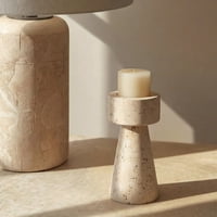 Santú Home & Deco - Candelabro Portavelas Marmol Travertino Torre Pequeño