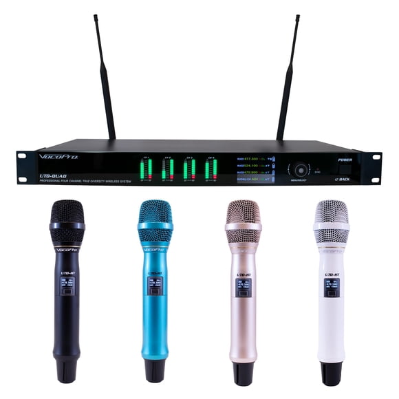 Sistema de micrófono inalámbrico VocoPro UTD-Quad-Vivid