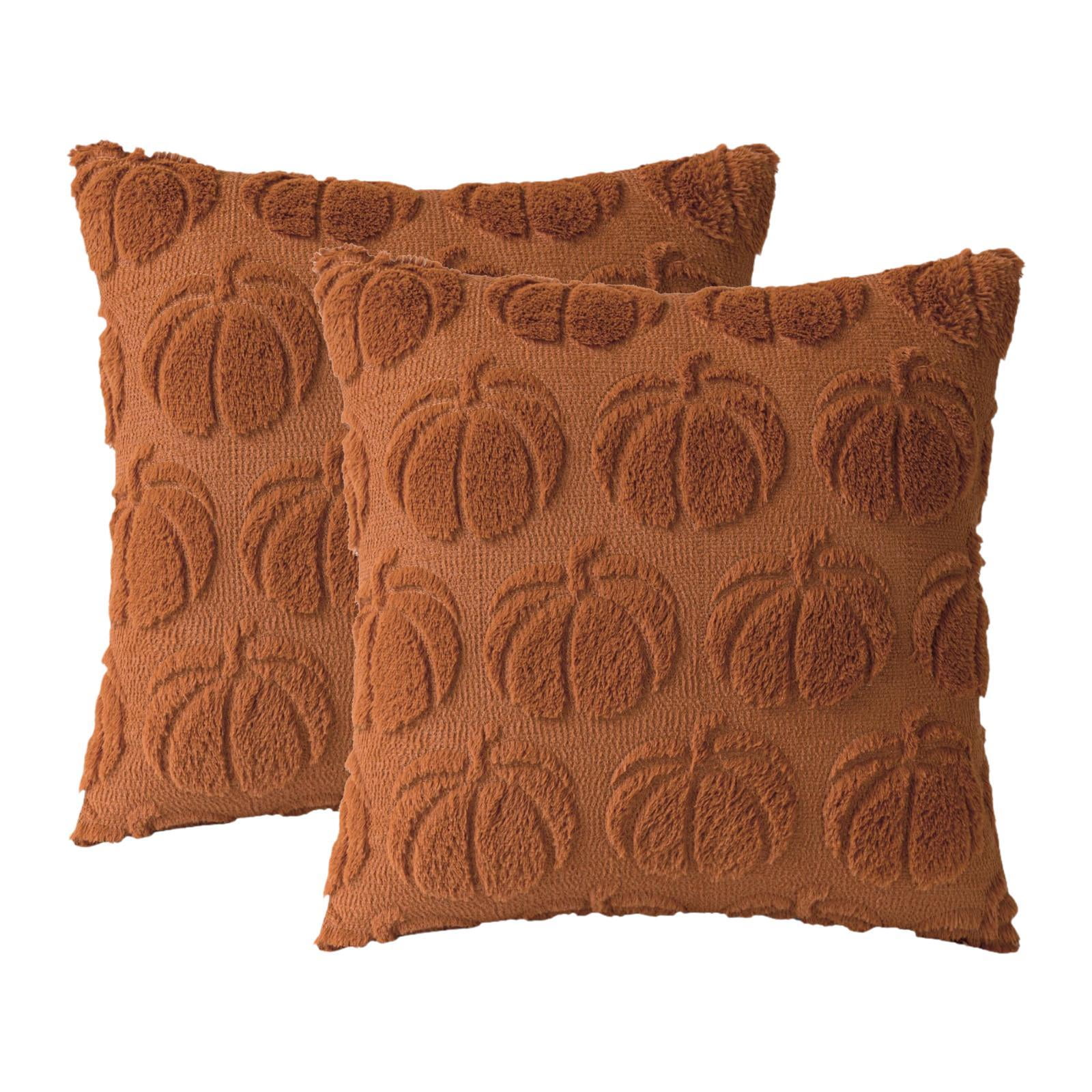 Magideal - 2 Fundas De Almohada De Calabaza, Funda De Almohada De Otoño, Funda De Cojín De Acción De De 45 X 45 Cm, De Para Habitación De Invitados, Sofá Caramelo
