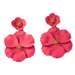 Ioensy - Pendientes Colgantes De Flores Pendientes De Tuerca Para Compromiso Día De San Valentín Mujer