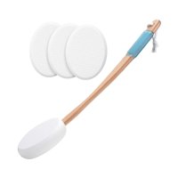 Magideal - Aplicador De Loción Para Espalda Y Cuerpo Con Mango De Madera. Aplicador De Loción Multiusos Para Espalda, Antideslizante Para Aplicar Aceites, Cremas