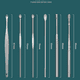 thumbnail image 3 of 6/8PCS Stainless Steel Earpick Ear Cleaner Spoon Ear Care Cleaning Tool Earwax Removal Kit Ear Pick Vax Remover Clean Health, 3 of 3