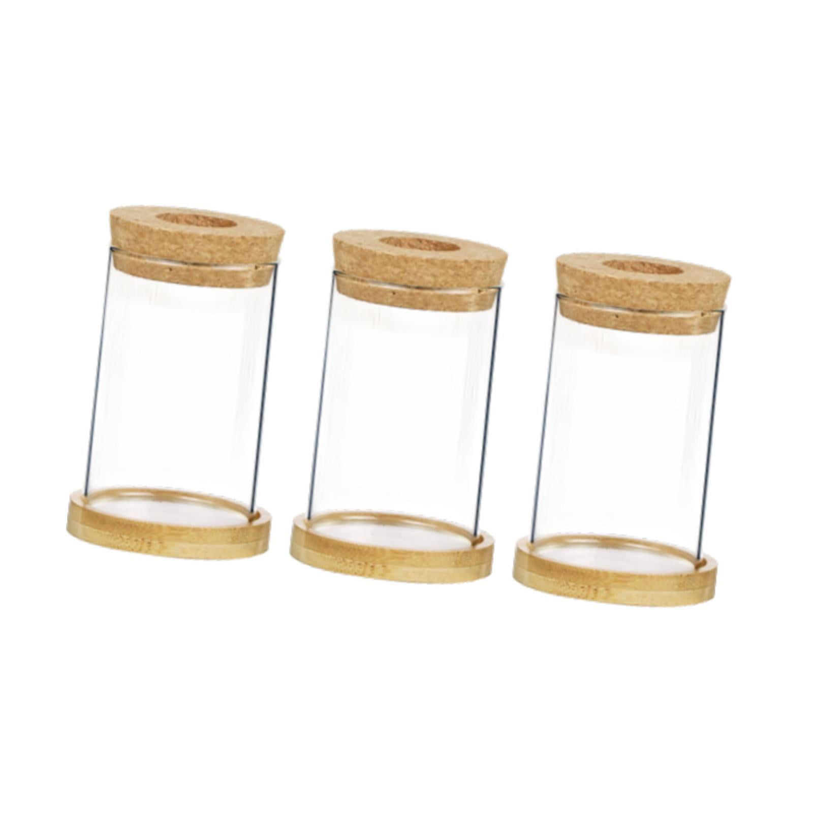 Magideal - 3 Jarrones De Vidrio, Terrario Para Plantas, Plantas Hidropónicas Estables, Macetas Transparentes, Maceta De Propagación Para Decoración De Escritorio Marrón Claro