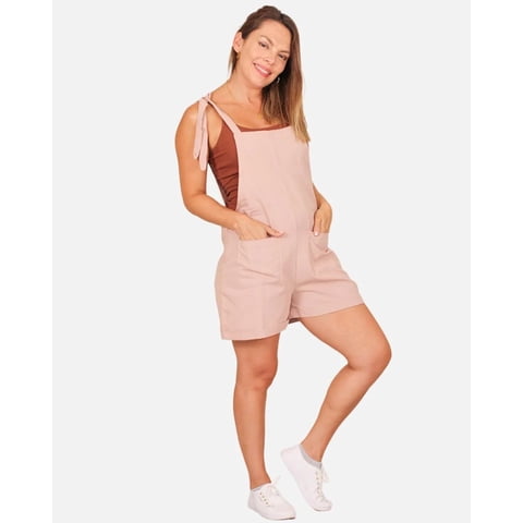Likeshop - Enterito Premium Lino Jardinera Short Primavera Mujer 240