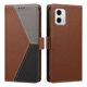 thumbnail image 4 of Cartera Plegable para Motorola Moto G73, PU Tricolor con Ranuras, Marrón, 4 of 6