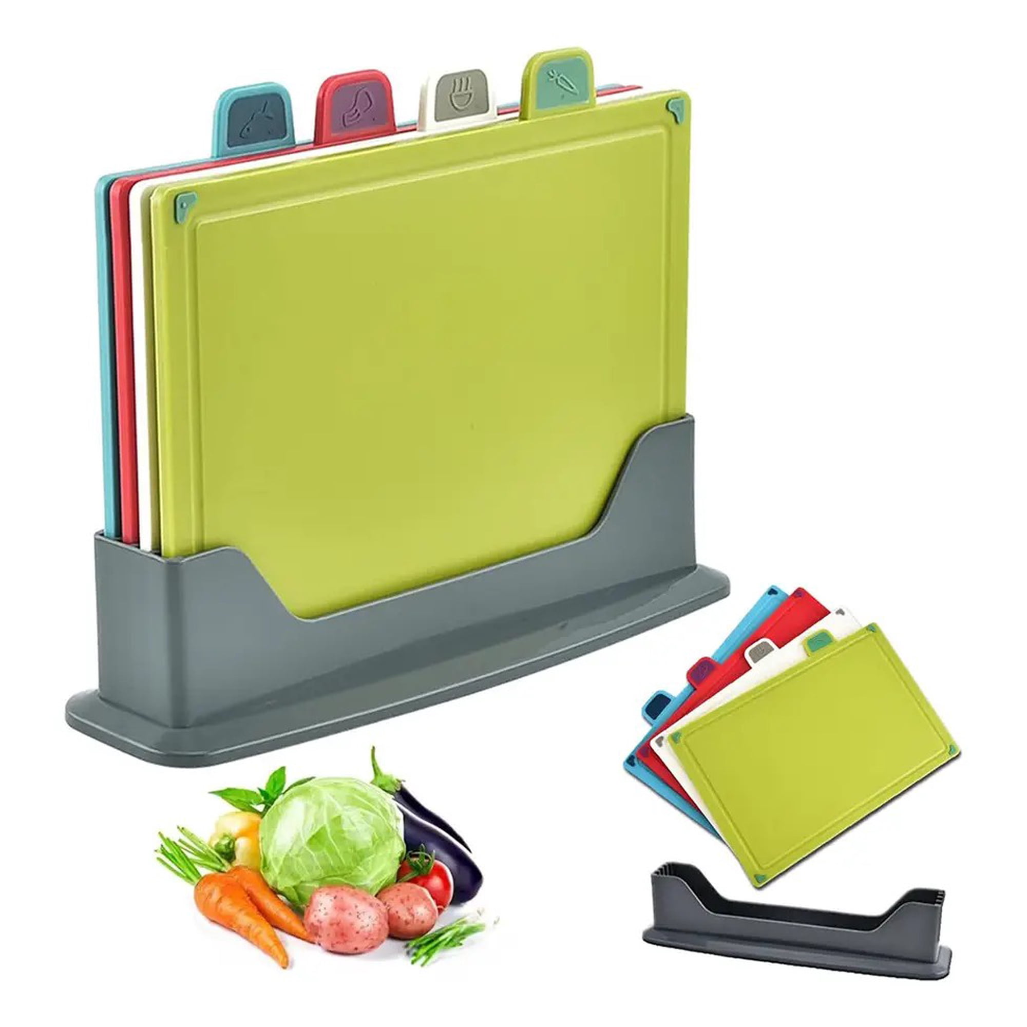 Genérica - 4pcs Tablas Para Picar Con Base Colores Indicadores No Bpa