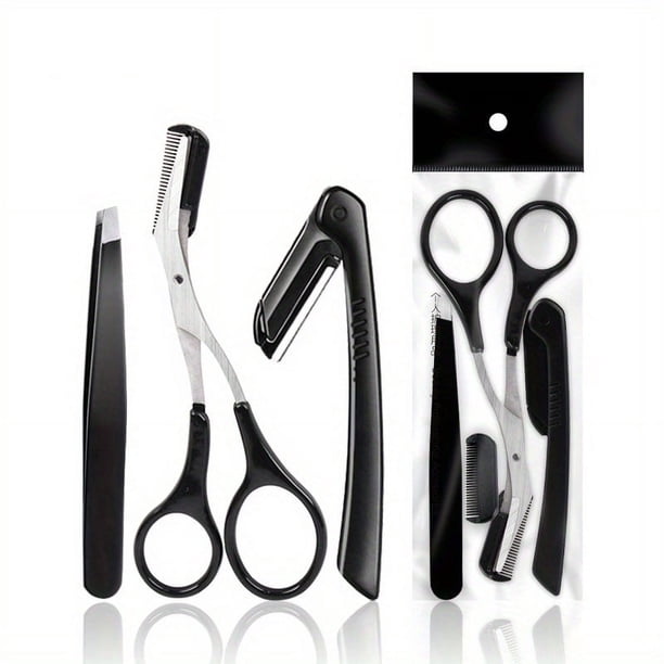 Eyebrow Kit For Women And Men, Stainless Steel Eyebrow Grooming Set Including Eyebrow Brush, Eyebrow Razor, Eyebrow Comb, Eyebrow Comb Scissor, Folding Eyebrow Knife, Scissors Razor, Eyebrow Trimmer,