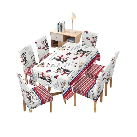 Tengfei - Mantel Fiestas Patrias De Tela Mas Fundas De Sillas Elasticadas