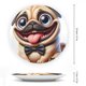 thumbnail image 2 of Pug Plato decorativo de porcelana fina (bone china), plato decorativo de cerámica para hogar, oficina, soporte de pared, platos decorativos para dormitorio - 6 pulgadas (15 cm), 2 of 6
