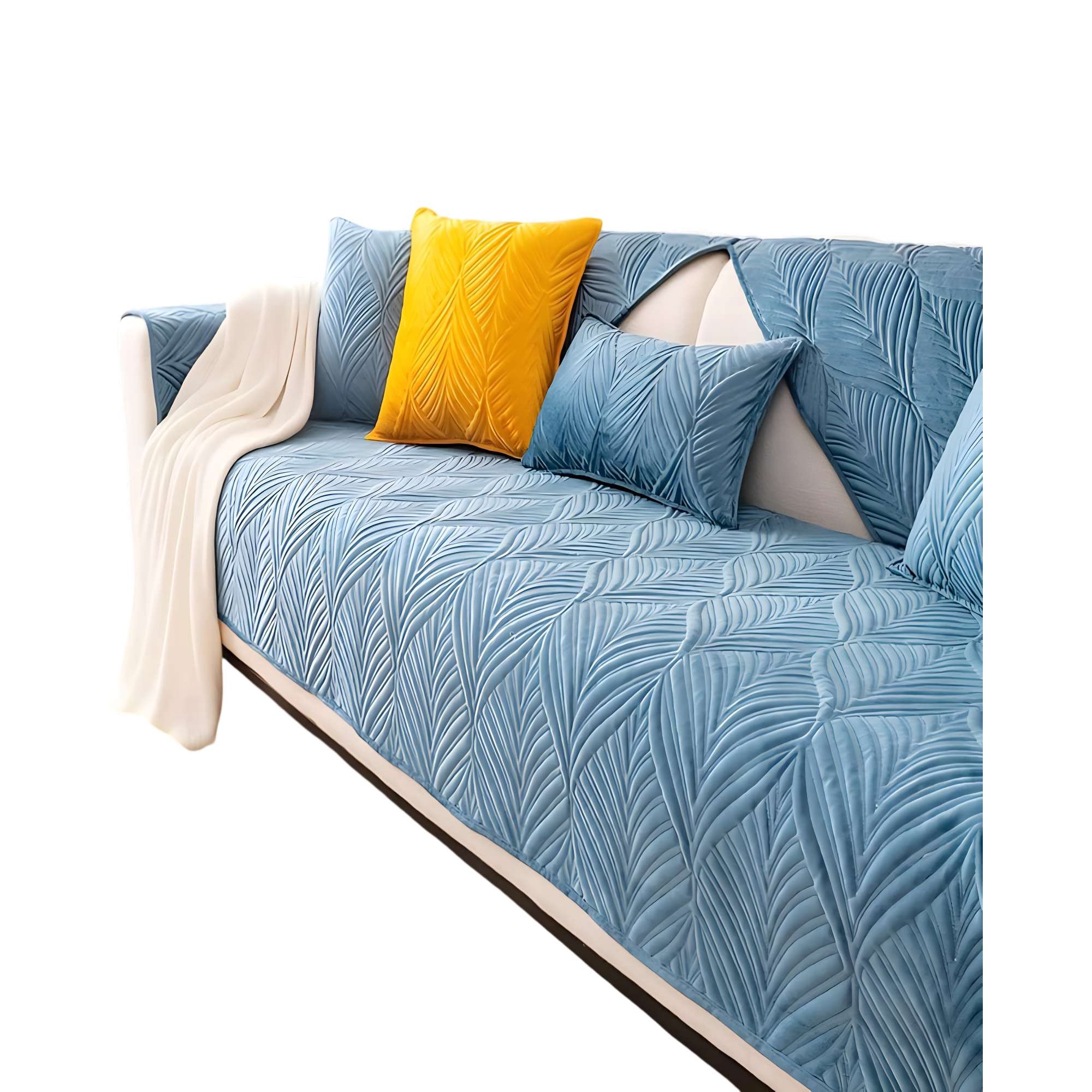 Genérico - Pack De 5 Fundas Para Sofa Con Diseño G4 Celeste