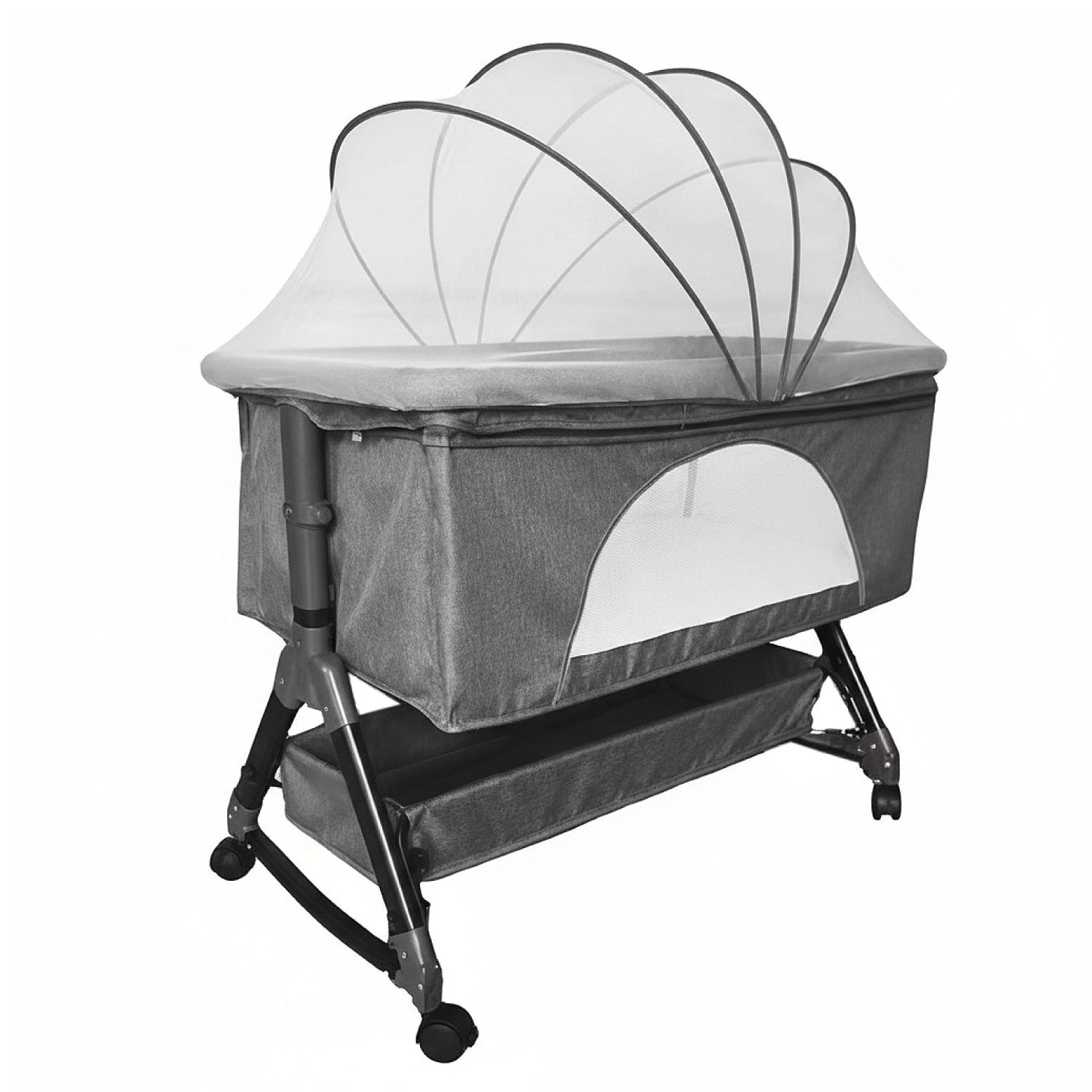 Mundo Online - Cuna Colecho Moises Bebe Mecedora Con Mosquitero Gris