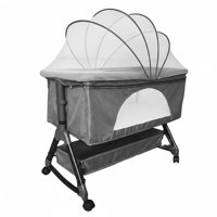 Mundo Online - Cuna Colecho Moises Bebe Mecedora Con Mosquitero Gris