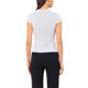 thumbnail image 3 of INSPIRE CHIC Blusas de pata de gallo para mujer, elegante blusa de cuello redondo elástica para oficina, manga corta, talla M, color blanco, 3 of 6
