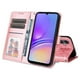 thumbnail image 5 of Funda tipo cartera FOXDOCK para Samsung Galaxy A05 , diseño girasol en relieve, cuero PU, cierre magnético, soporte y tarjetero, 5 of 5
