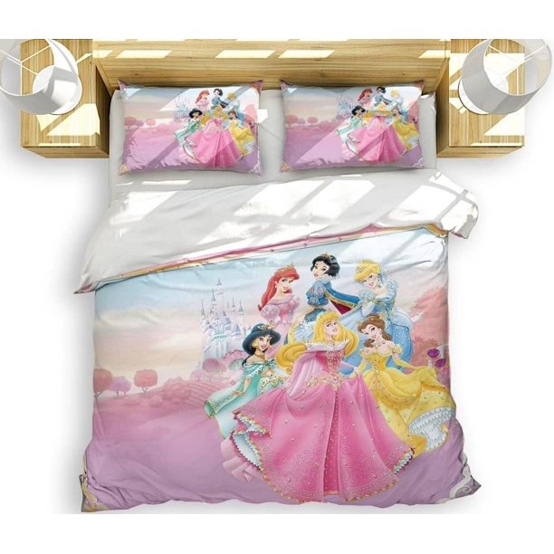 Princess Series Cartoon Duvet Cover Anime Soft Bedding Set 3D Print Comforter Cover Set