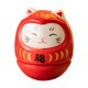 thumbnail image 3 of Porcelana Fortuna Cat Daruma Tumbler Craft Housewarming Regalo 1.4x1.4x1.5 Pulgadas Rojo, 3 of 5