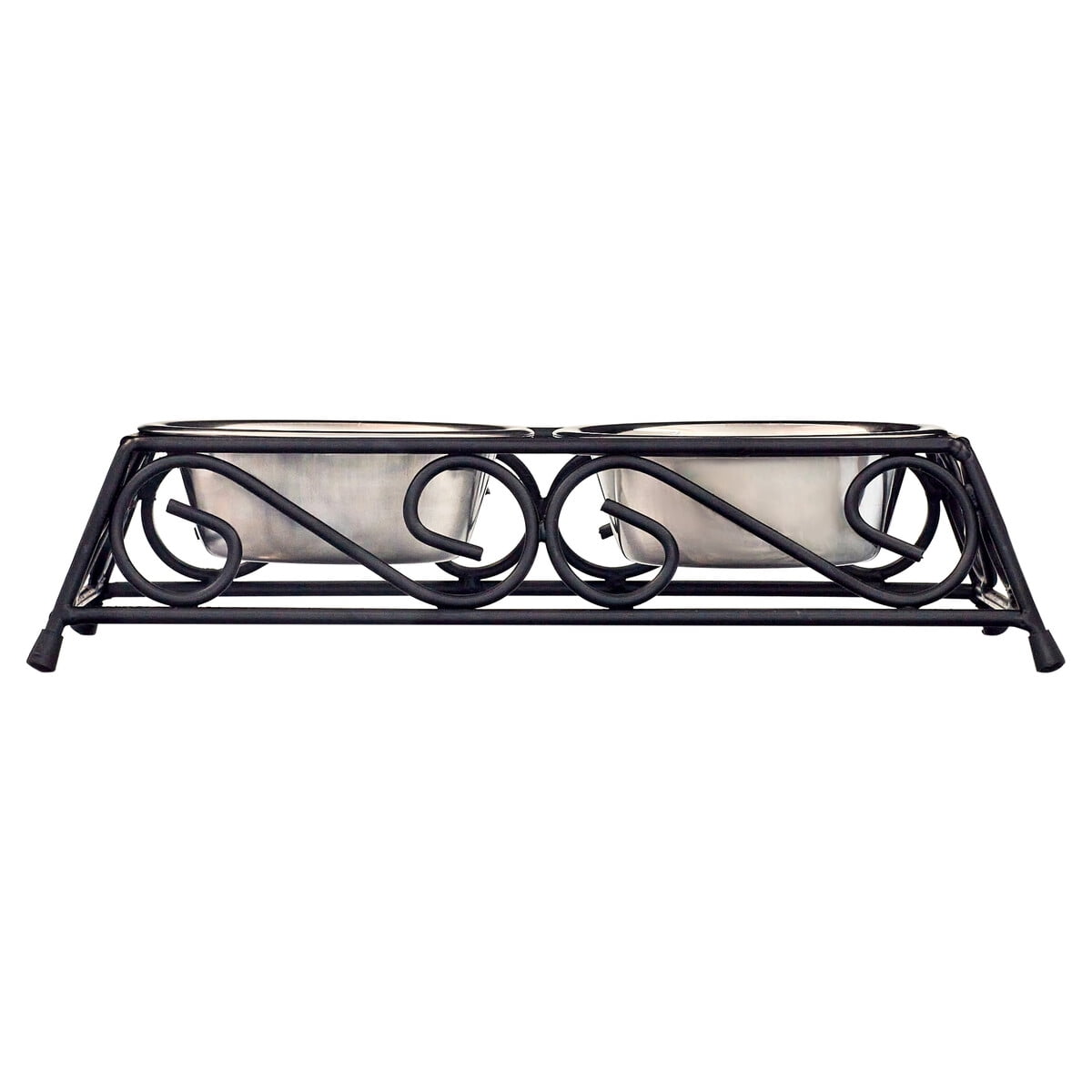 Comedero Doble Gofetch Acero Inoxidable 207ml Base Negra