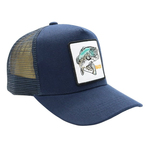 Bass Fish Embroidery Baseball Cap Hip Hop Animal Patch Mesh Trucker Hat Breathable Adjustable Sunshade Dad Hats For Women & Men