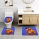thumbnail image 2 of Ernie Juego de 3 alfombras de baño de coral fleece: tapete de baño + alfombra de inodoro en forma de U + funda de tapa de inodoro en forma de O, 2 of 6