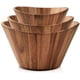 thumbnail image 1 of Juego de ensaladeras Woodenhouse de madera con diseño ondulado, 3 tamaños, 1 of 8