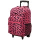 thumbnail image 1 of Mochila rodante Rockland Magenta Leopard de 17 pulgadas con ruedas, 1 of 6
