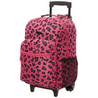 Mochila Rodante Rockland Magenta Leopard De 17 Pulgadas Con Ruedas