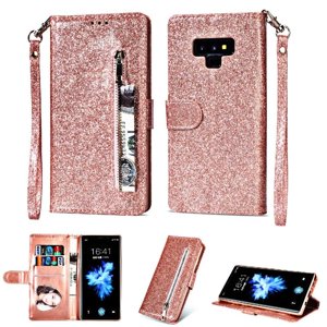 Funda Para Foxdock Elegante Funda Samsung Galaxy Note9 Glitter Con Cremallera-Ideal Para El Uso Diario