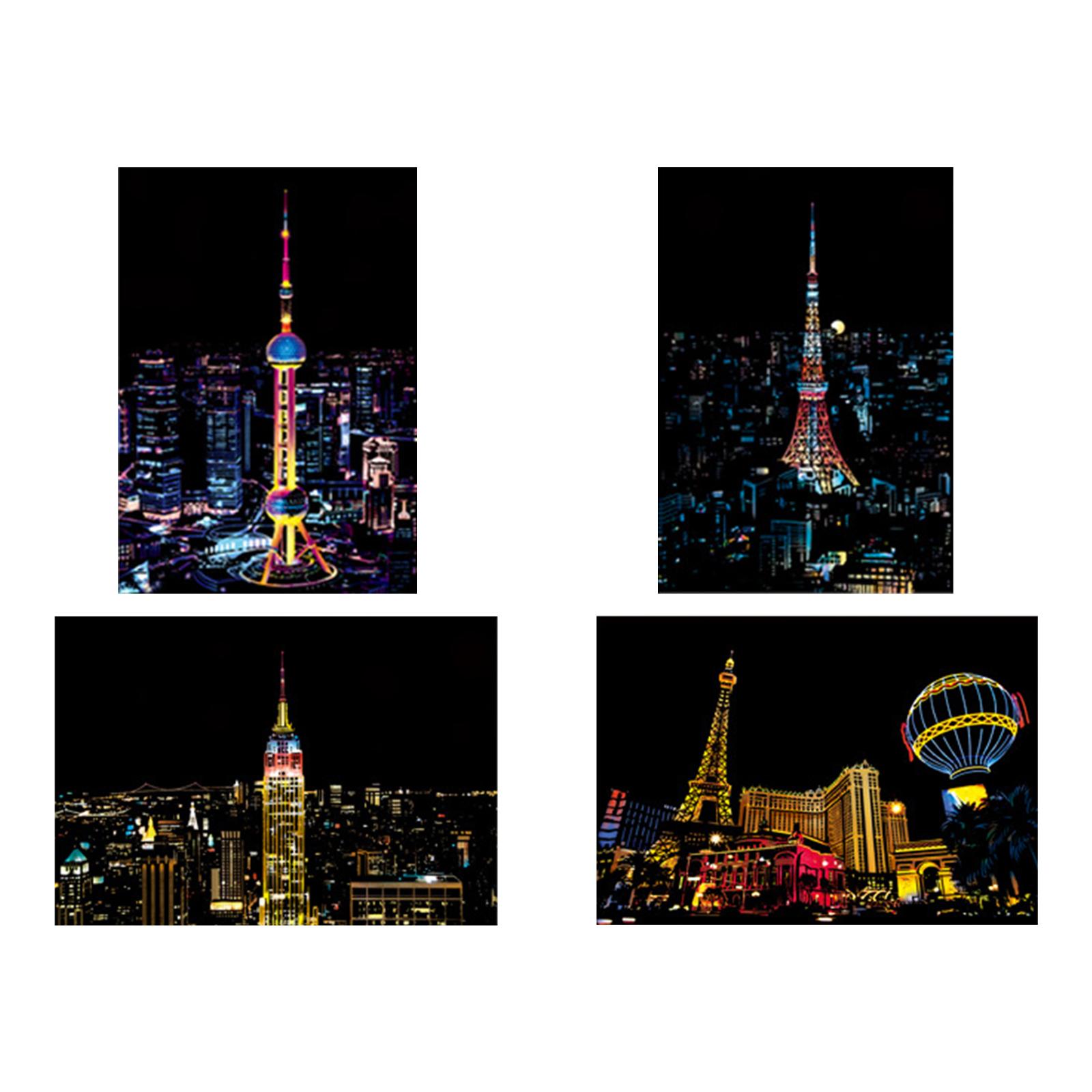 Bothyi - 4 Tarjetas De Papel Para Rascar, Adornos, Tarjetas De Papel Para Grafiti, Dibujo, Arte, Artesanía, Estilo E