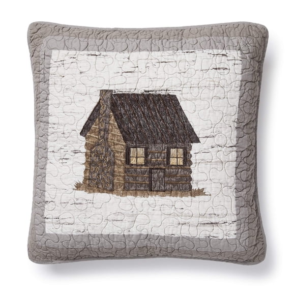 Almohada Donna Sharp, cabaña de algodón con forma de cabaña de abedul, 45 x 45 cm