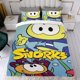 thumbnail image 4 of Snorks Conjunto de sábanas temático, trío de piezas, cómodo y amigable con la piel, diseño único, regalo de decoración para el hogar para familiares, amigos y fans, 90 cm * 190 cm, 4 of 6