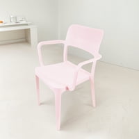 Silla Plástica Con Apoya Brazos Minimal Rosa Dvp