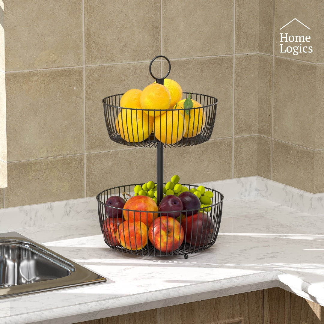Home Logics - Frutero De Mesa Canasto Para Frutas Cocina Hogar 2 Niveles