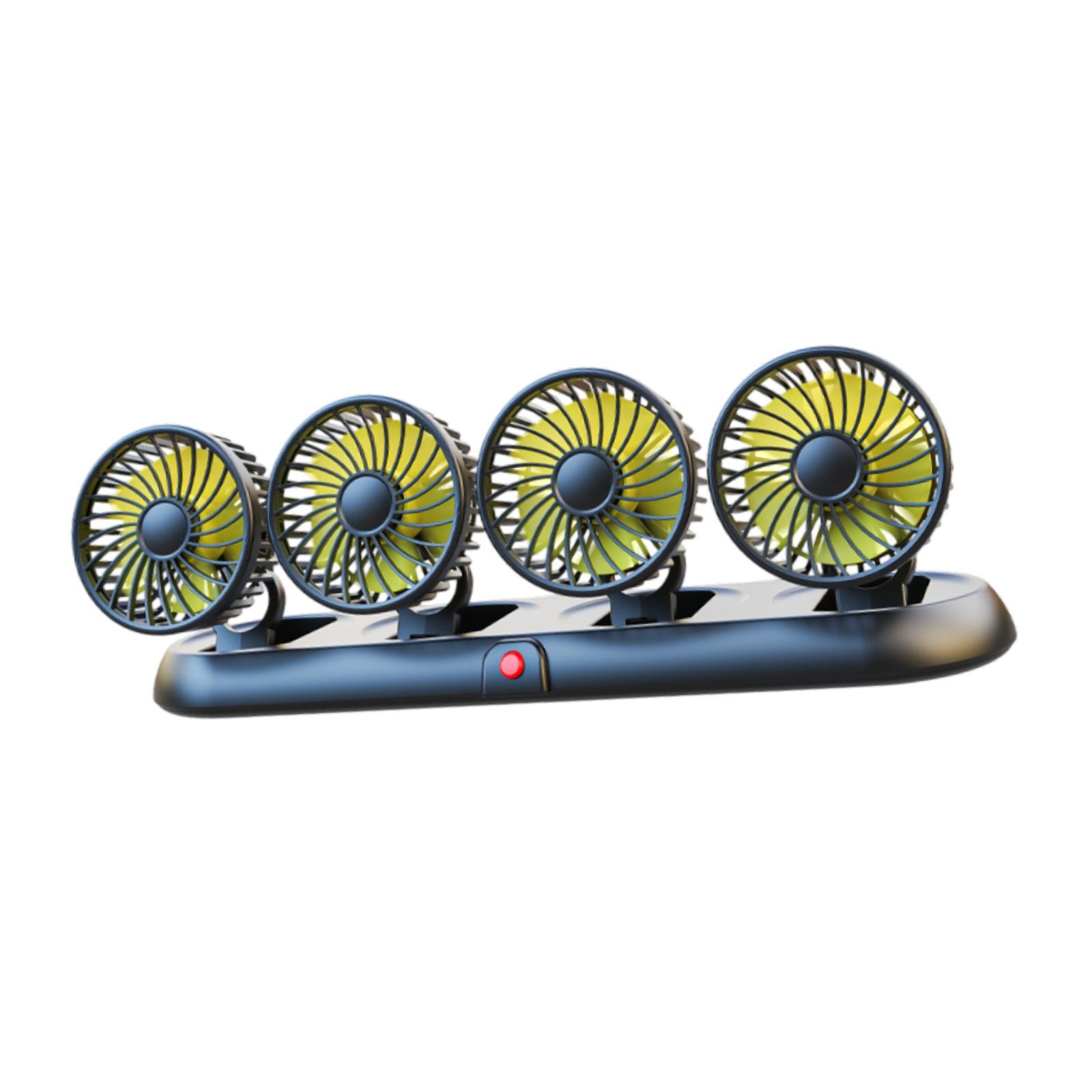 Magideal - Ventilador De Aire De Refrigeración Para Automóvil Ventilador De Tablero De Automóvil Multifuncional Plegable Fácil Instalación Amarillo 12V