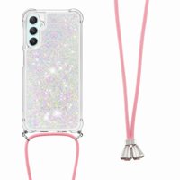 Funda Foxdock Para Samsung Galaxy A25 5G Con Cuerda Ajustable, Brillo Líquido, Protección Antigolpes Y Lente – Ideal Para Regalo