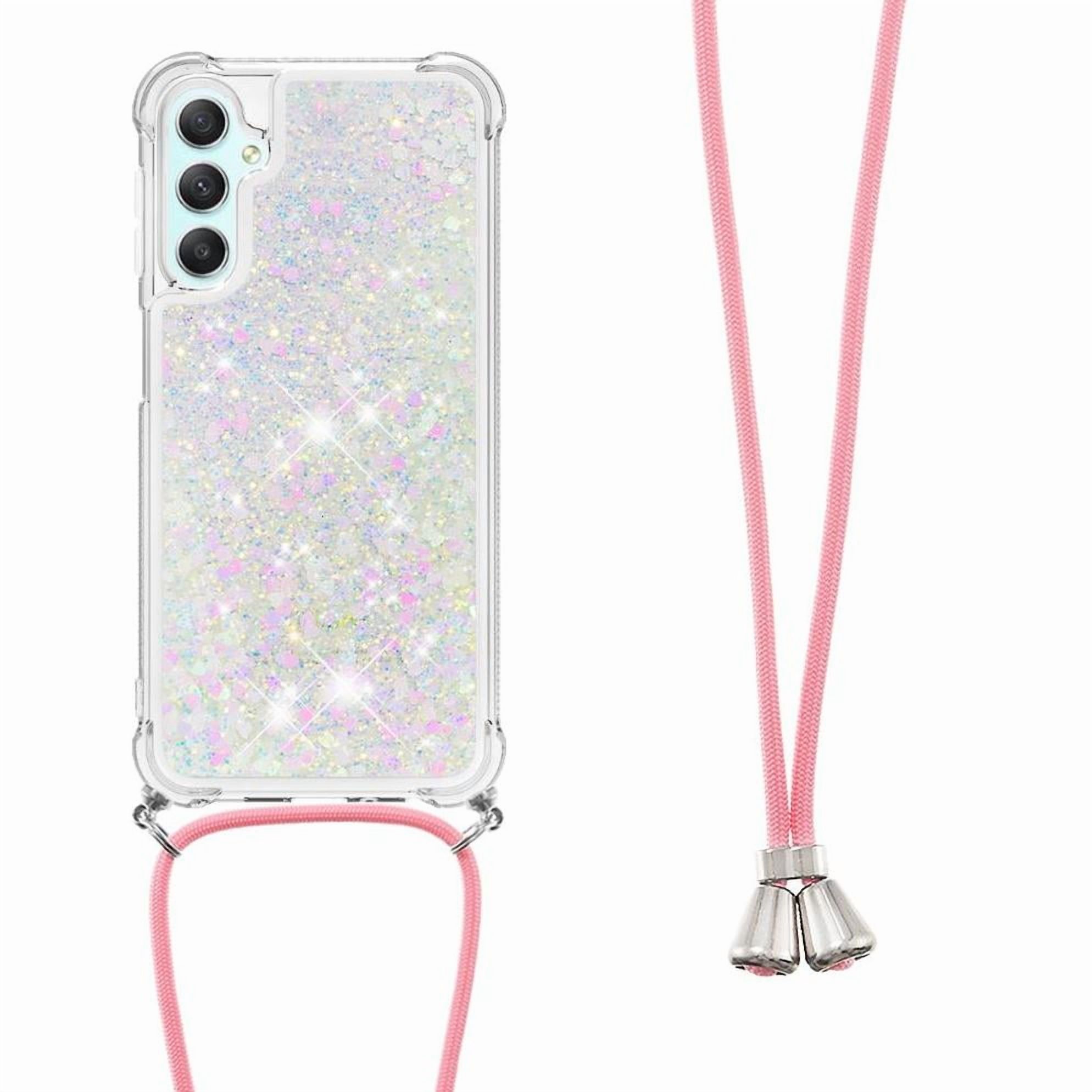 Funda Foxdock Para Samsung Galaxy A25 5G Con Cuerda Ajustable, Brillo Líquido, Protección Antigolpes Y Lente – Ideal Para Regalo