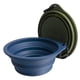 thumbnail image 3 of 2 paquetes de silicona plegables cuencos para perros, 400 ml portátil plegable cuenco de viaje para gato mascota, comida plato de alimentación de agua para acampar con 2 mosquitones (verde d, 3 of 3