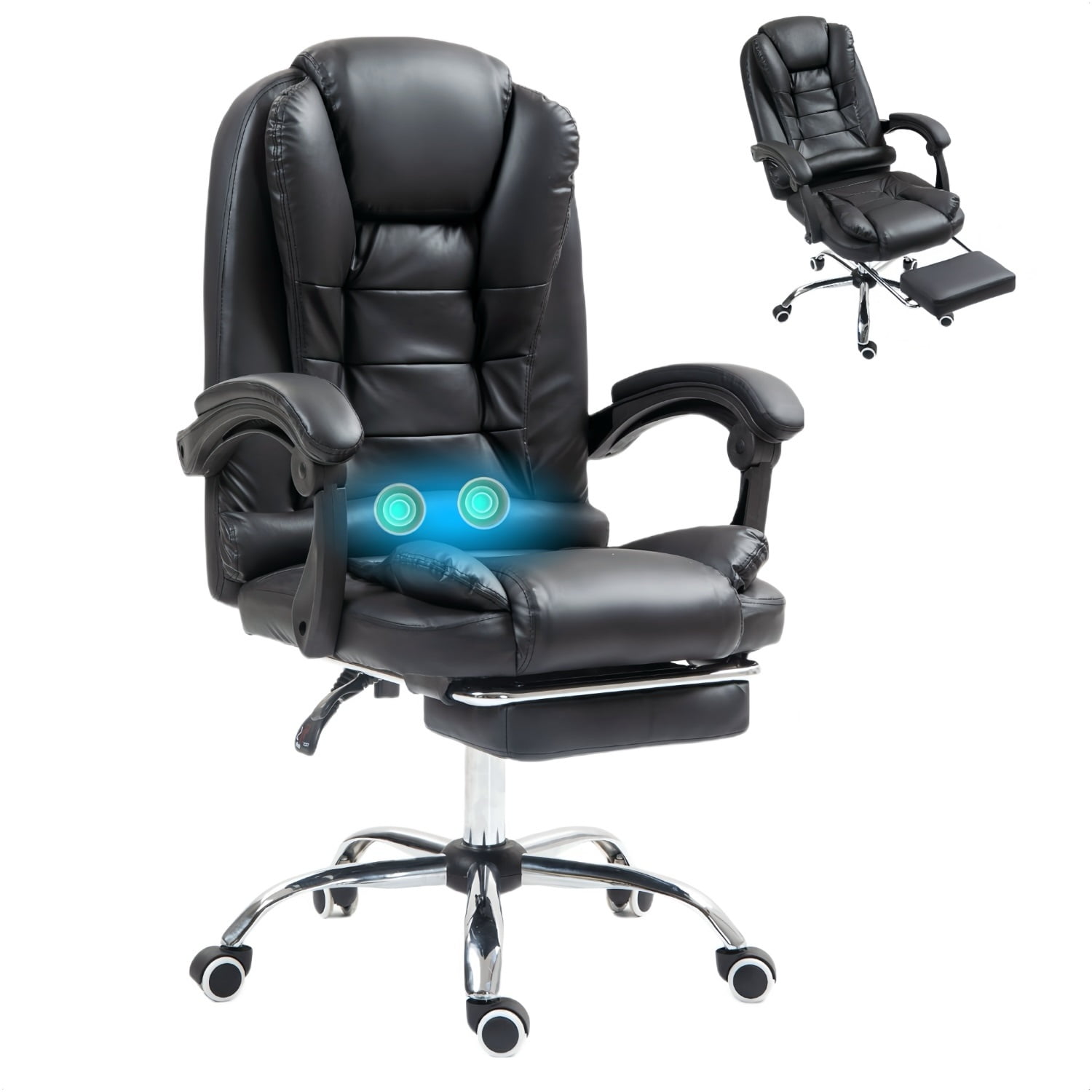 Vidita - Silla Solana Ejecutiva Reclinable Cuero Con Masajeador Reposapies