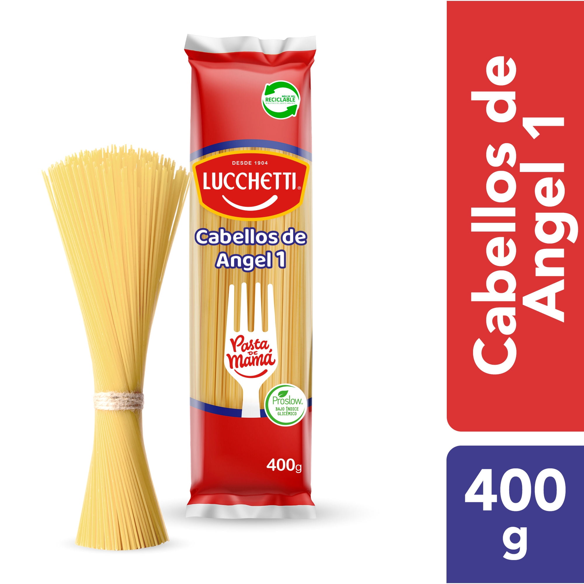 Fideo Pasta Cabellos De Angel Bolsa 400 g Lucchetti