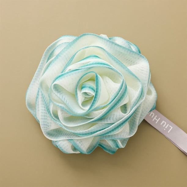 1 pc Deep Cleaning Rose Bath Flower Ball - Exfoliating Pouf Ball for Soft and Smooth Skin