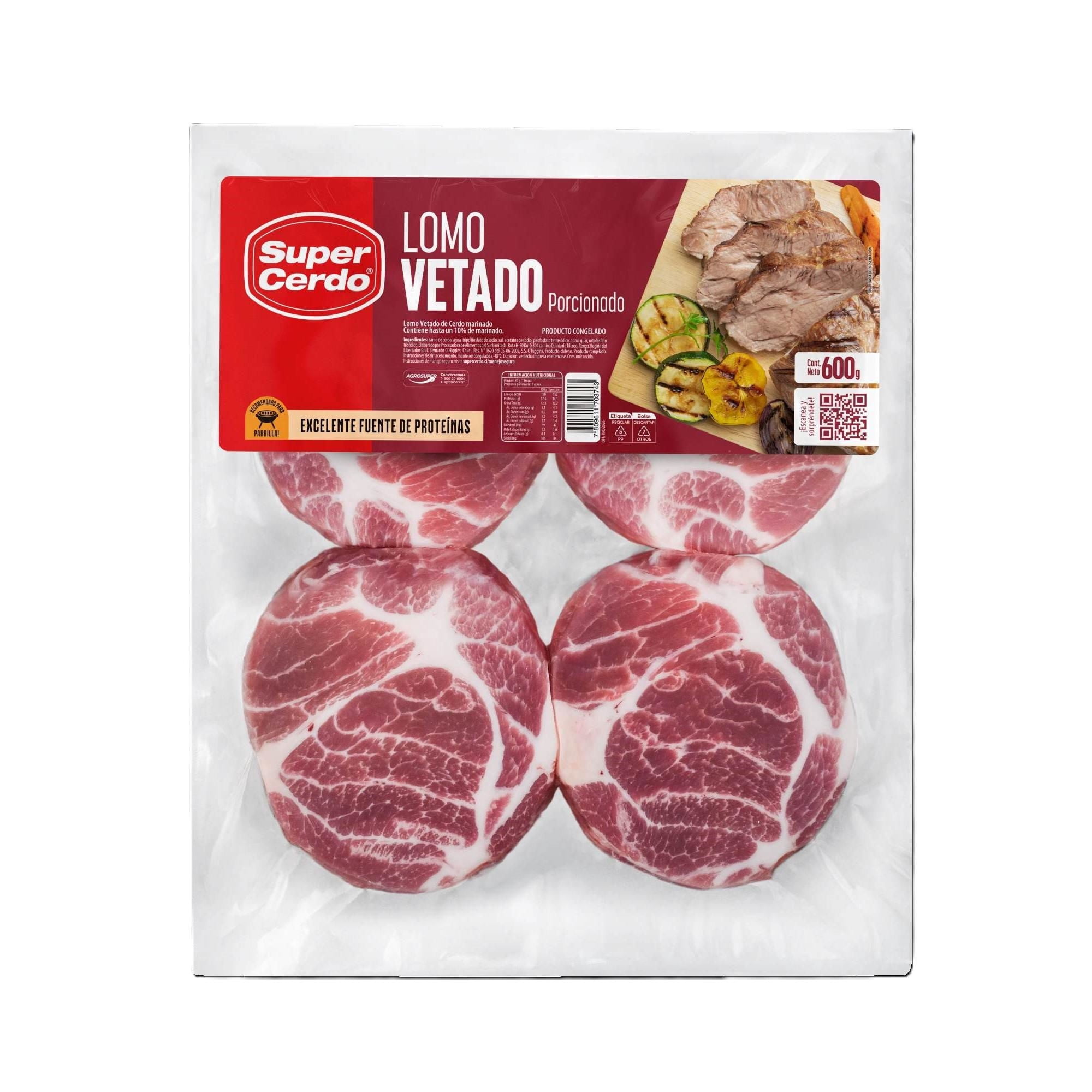 Lomo Vetado De Cerdo 600 g Super Cerdo