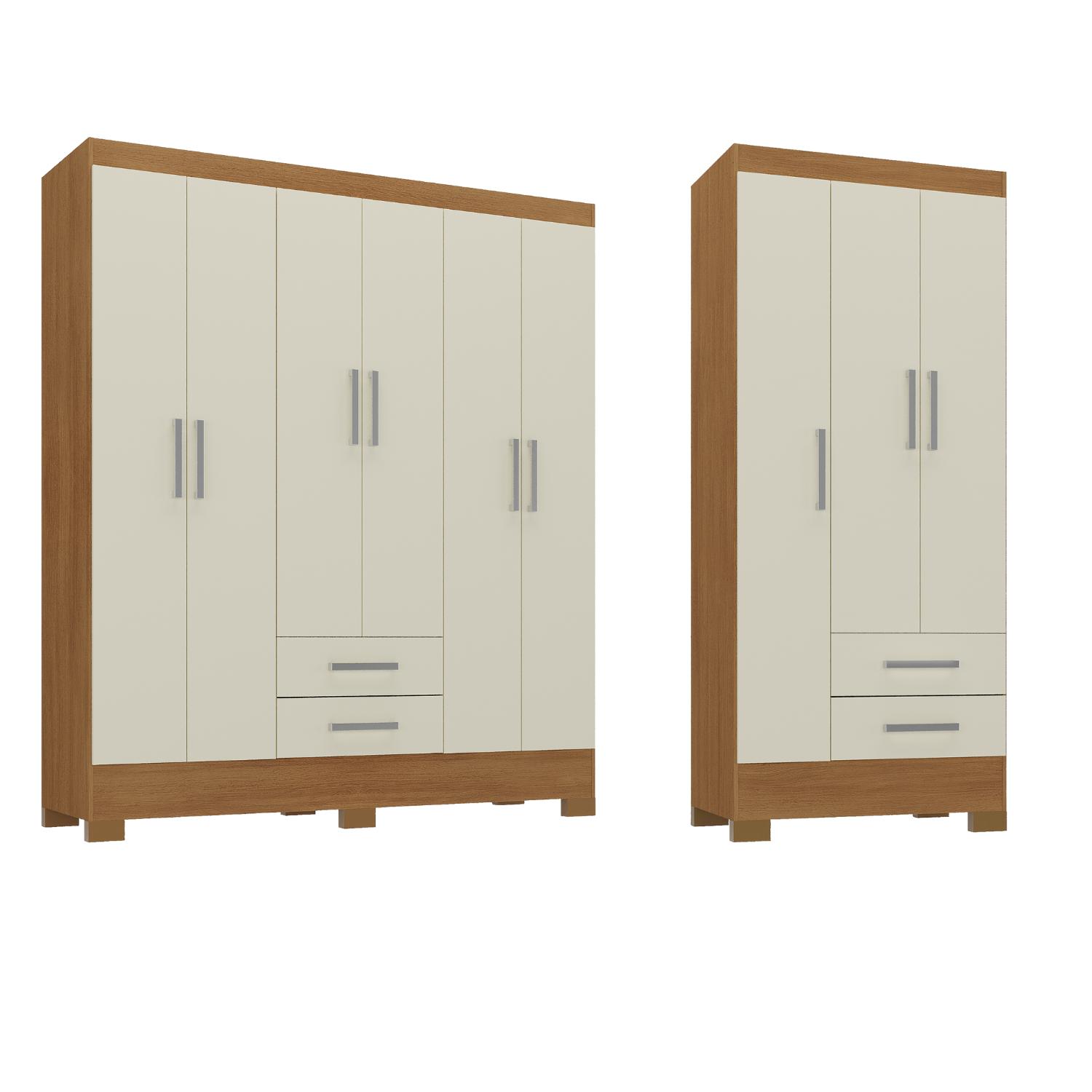 Movelaria - Combo Clóset 6 Puertas + Clóset 3 Puertas Off White R6232