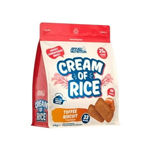 Cream Of Rice (Crema De Arroz) 1Kg 33 Servicios Toffee Biscuit - Applied Nutrition